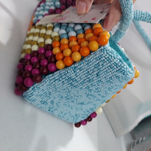 NWT Made in India Beaded Handbag 70's Era Style - Picture 5 of 6